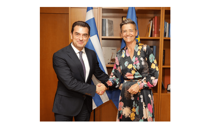 Υπουργείο Περιβάλλοντος: Συνάντηση του Υπουργού Περιβάλλοντος και Ενέργειας, Κώστα Σκρέκα, με την Εκτελεστική Αντιπρόεδρο της Ευρωπαϊκής Επιτροπής, Margrethe Vestager