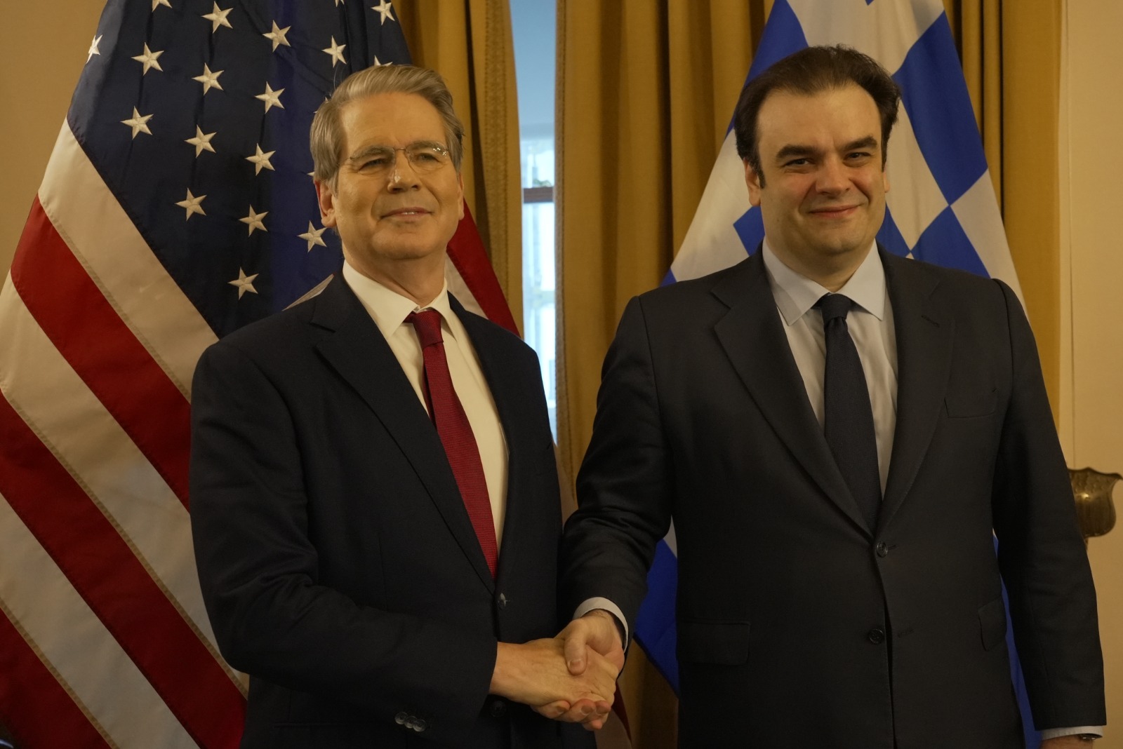 Συνάντηση του Υπουργού Εθνικής Οικονομίας και Οικονομικών Κυριάκου Πιερρακάκη με τον Υπουργό Οικονομικών των Ηνωμένων Πολιτειών Scott Bessent